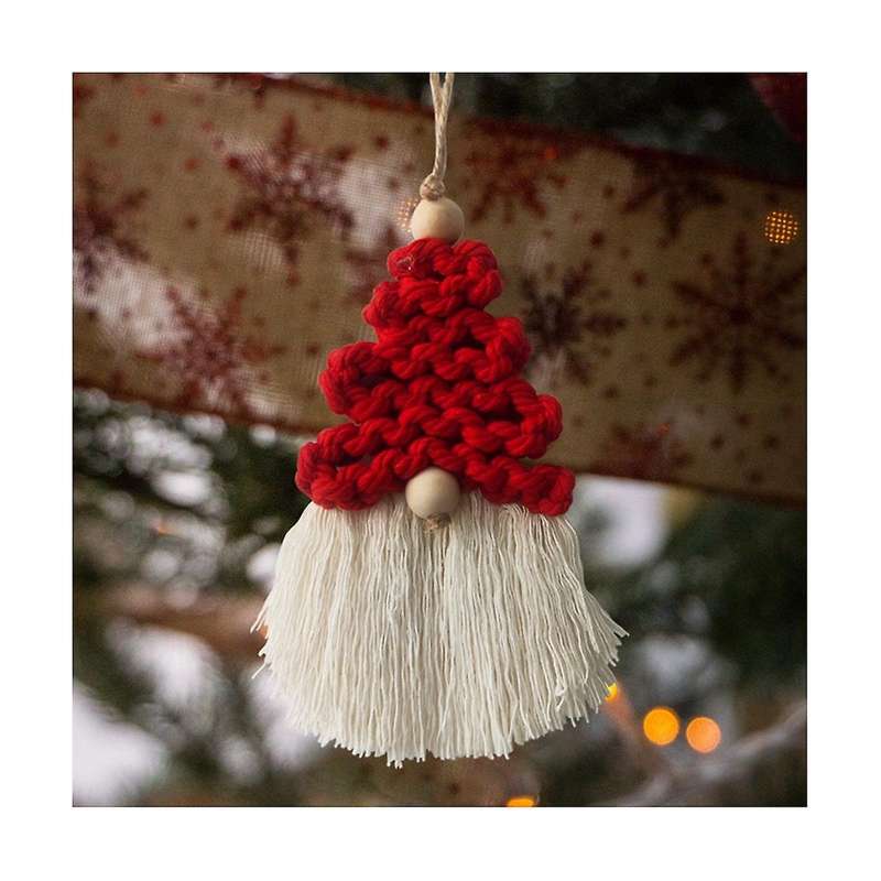 3pcs Christmas Trees Ornament Santas Hanging Ornament Woven Decoration Christmas Gift Christmas Supp