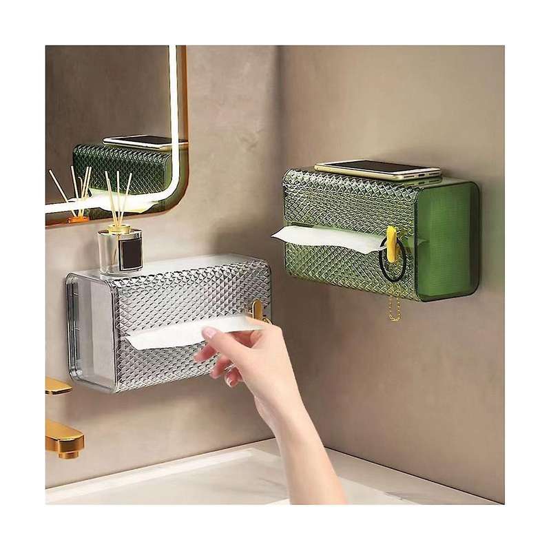 3pcs Convenient Bathroom Decor Adhesive Wall Mounted Napkin Organizer Paper Holder Paper Towel Tissu