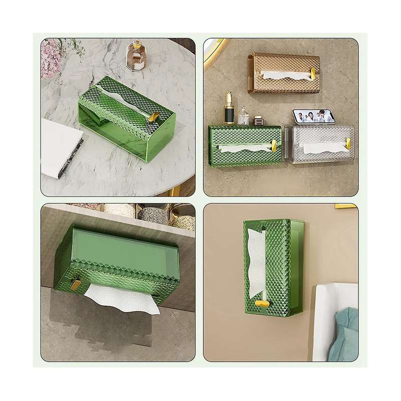 3pcs Convenient Bathroom Decor Adhesive Wall Mounted Napkin Organizer Paper Holder Paper Towel Tissu