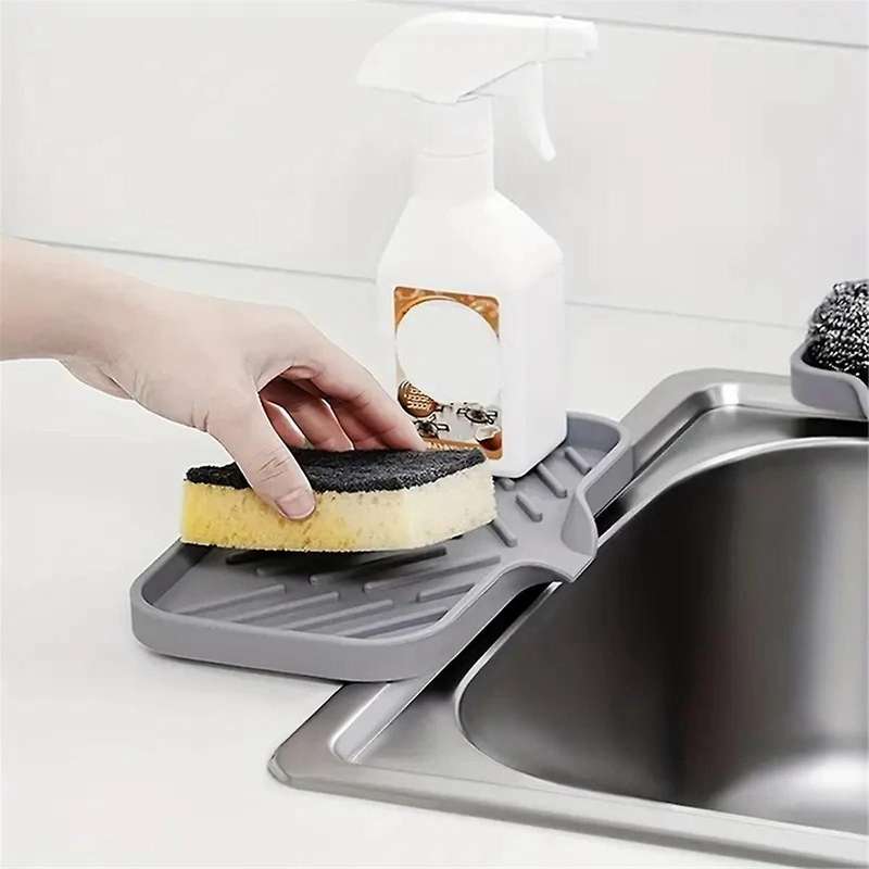 3PCS Countertop Dry Silicone Mat Drain Soap Pad Bathroom Soap Dish