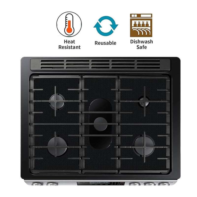 3pcs Covers for Gas Burners, Washable Cuttable Reusable Stove Protector for Gas Range, 0.4mm Thick H
