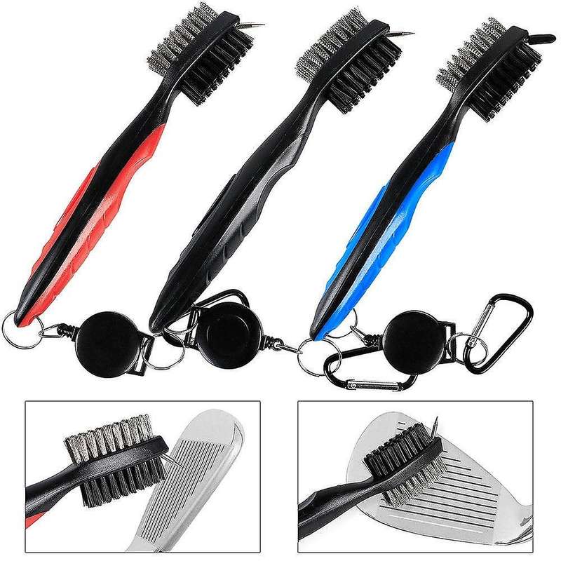 3Pcs Double-Sided Golf Club Cleaning Brush Three-Ball Club Head Cleaning Brush