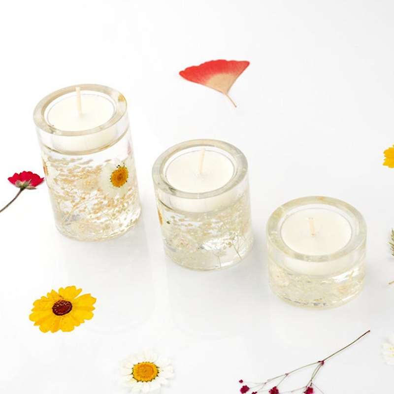 3Pcs DIY Crystal Epoxy Resin Mold Candle Holder Large Medium and Small Aromatherapy Candle Tray Mirr