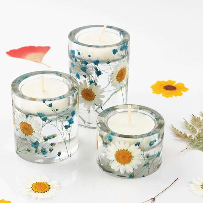 3Pcs DIY Crystal Epoxy Resin Mold Candle Holder Large Medium and Small Aromatherapy Candle Tray Mirr