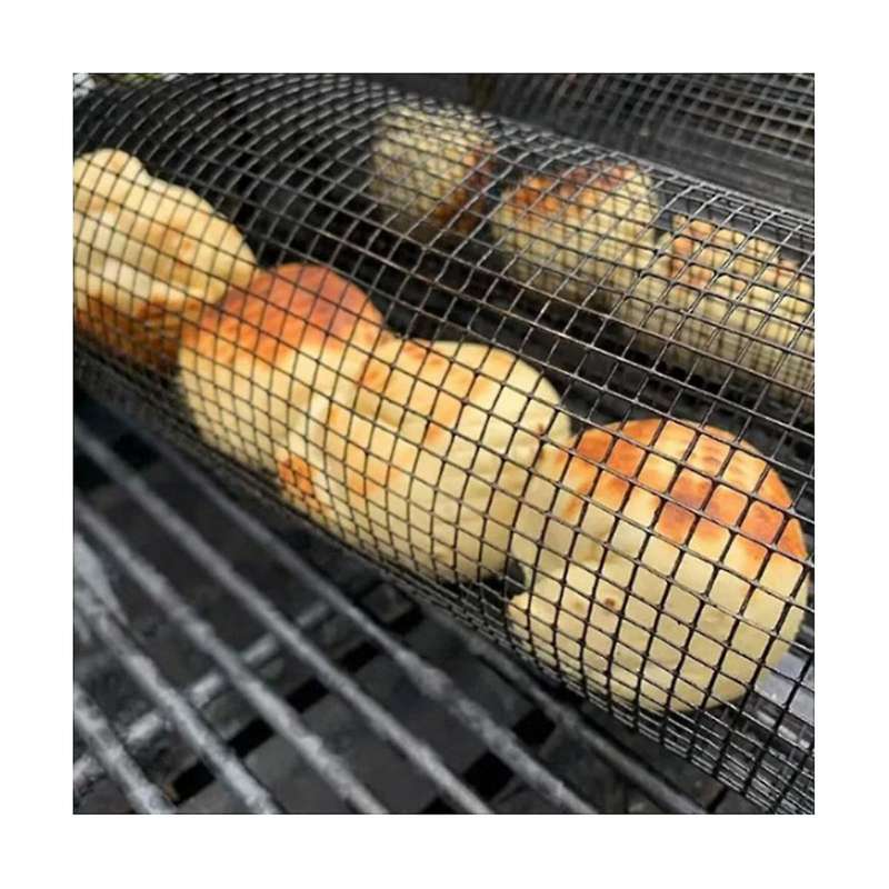 3pcs Cylindrical Barbecue Basket Stainless Steel Grill Outdoor Bbq Suppiles Non Stick Kitchen Acces