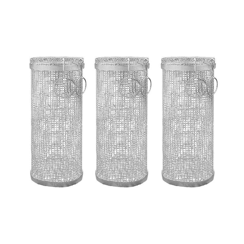 3pcs Cylindrical Barbecue Basket Stainless Steel Grill Outdoor Bbq Suppiles Non Stick Kitchen Acces