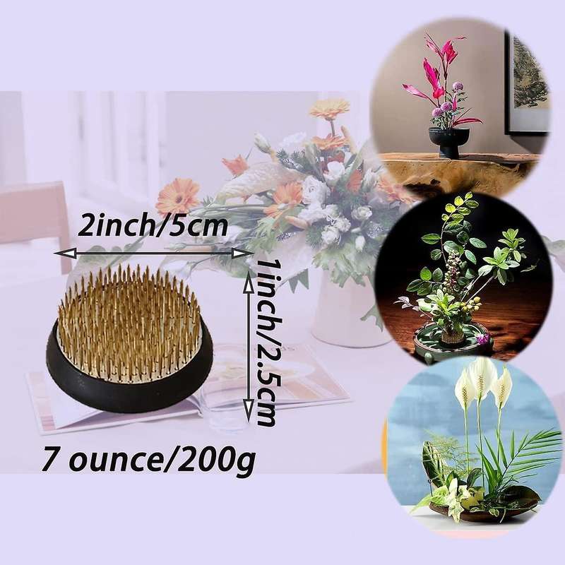 3pcs Flower Frogs Holder,2inch Round Flower Arrangement Kenzan Japanese Pin Frogs for Flowers Fixat