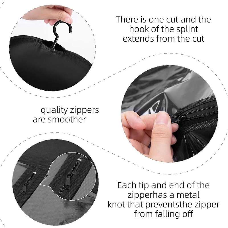 3PCS Extra Long Wig Hanger and Storage Bags, Dustproof and Waterproof Hair Extension Holder, Design