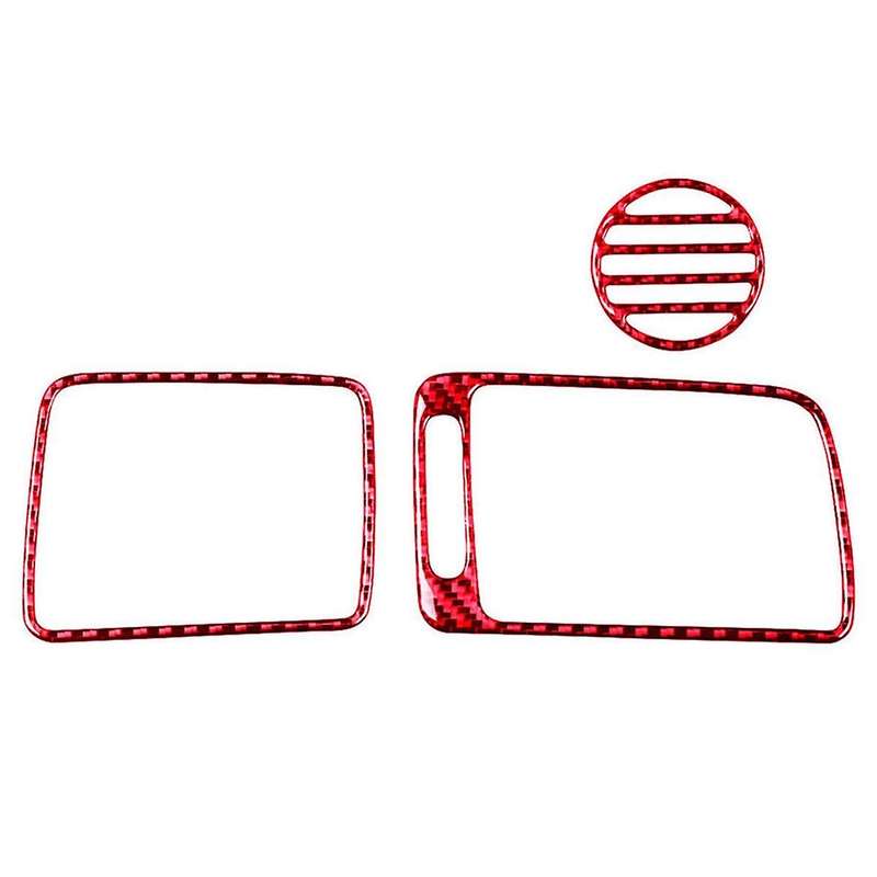 3pcs for 8th Gen 2006-2011 Red Carbon Fiber Cover Trim