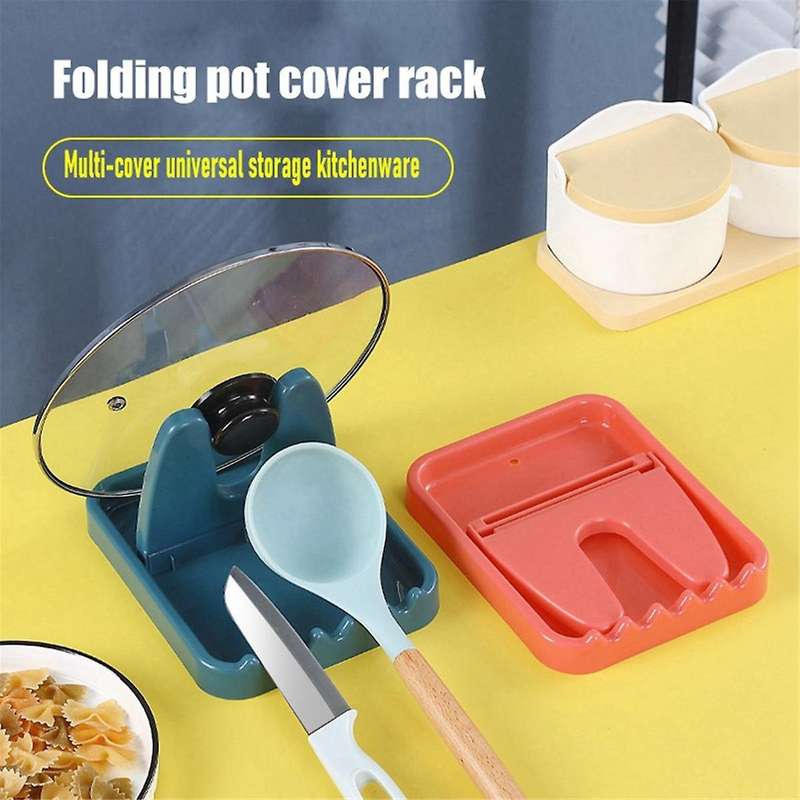 3pcs Foldable Pot Lid Rack Spoon Holder Stand Pan Cover Shelf Tableware Storage Rack Kitchen Organi