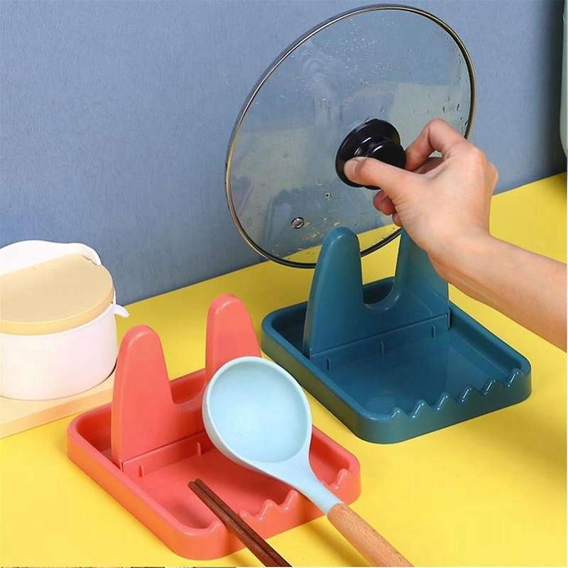 3pcs Foldable Pot Lid Rack Spoon Holder Stand Pan Cover Shelf Tableware Storage Rack Kitchen Organi