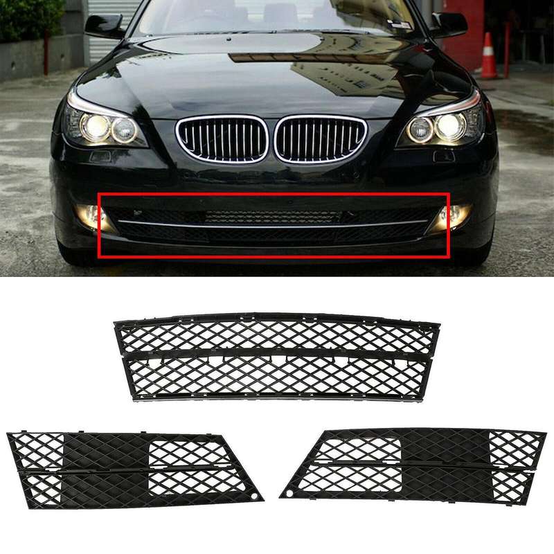 3Pcs Front Bumper Lower Grille Cover for - 5-Series E60 E61 528I 535I 550I 2008-2010