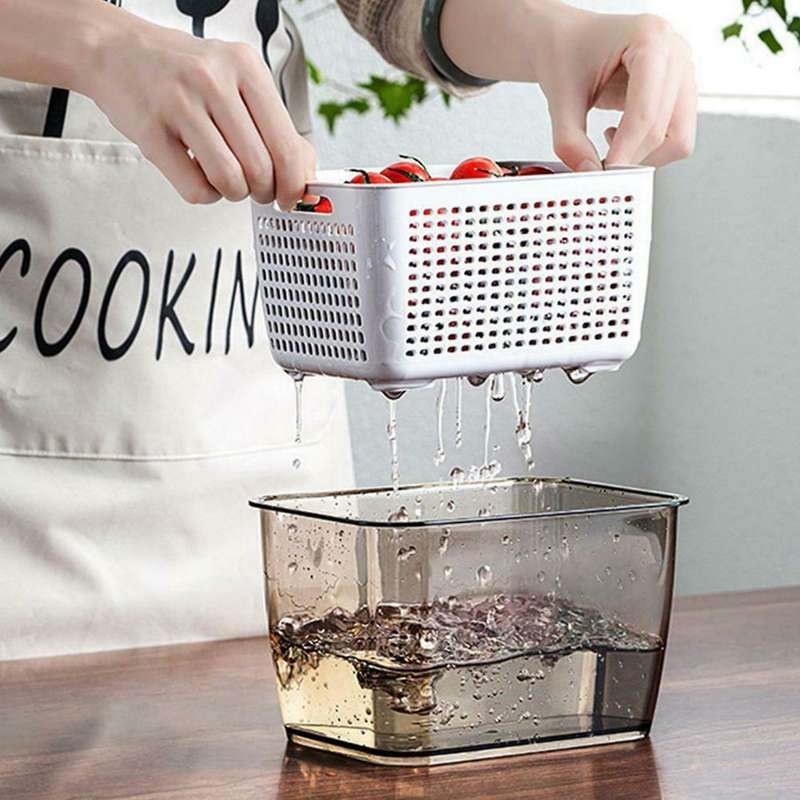 3Pcs Fridge Storage Box Container Fruits Box Vegetable Food Partitioned Food Storage Container with