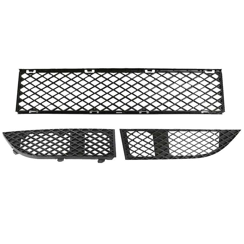 3Pcs Front Bumper Lower Grille Cover for - 7 Series E65 E66 2005-2008 51117135573 51117135563 511171