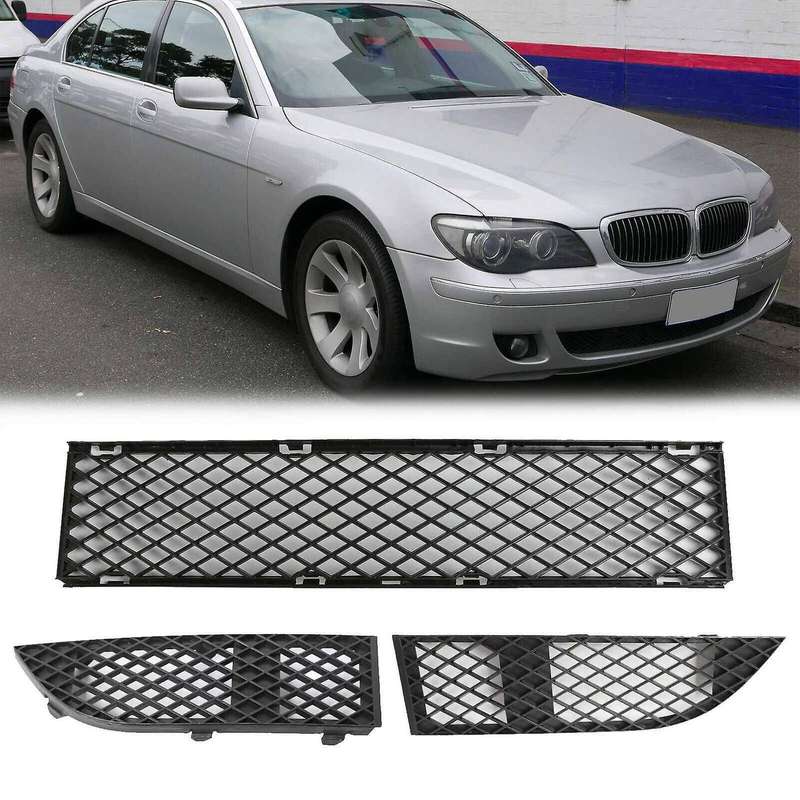 3Pcs Front Bumper Lower Grille Cover for - 7 Series E65 E66 2005-2008 51117135573 51117135563 511171