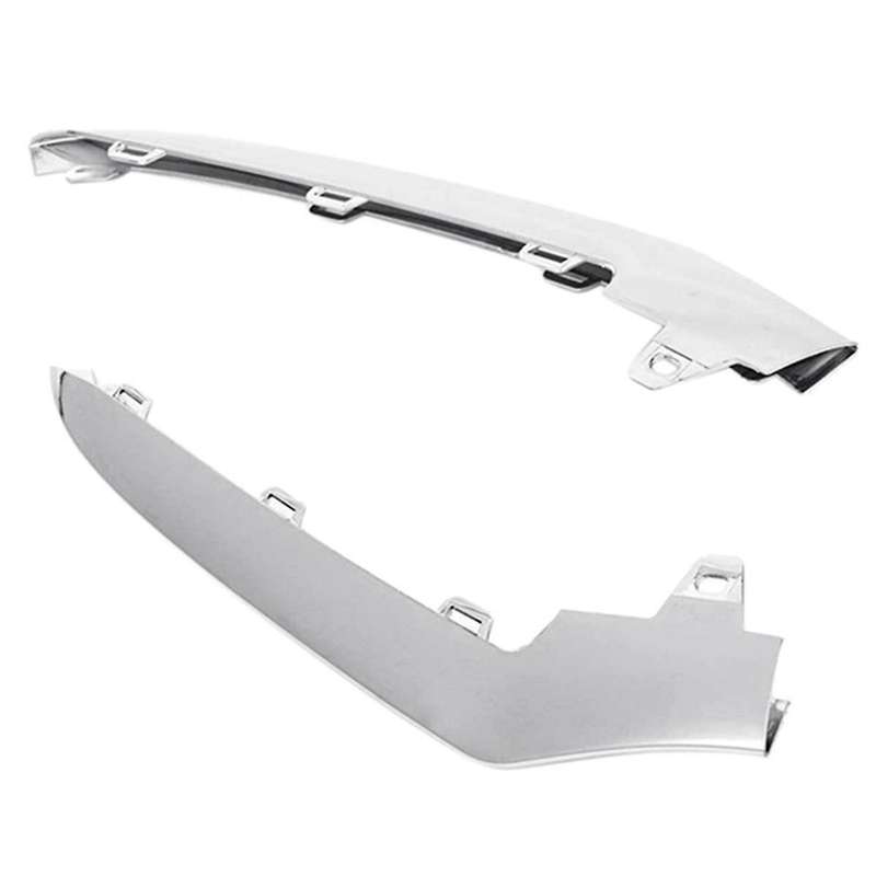 3Pcs Front Bumper Lower Lip Chrome Trim Strip for -Class W218 15-18 A2188851574 A2188851674 A2188851