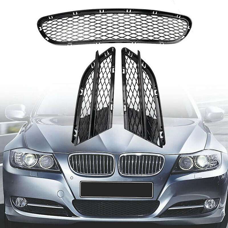 3PCS Front Lower Bumper Grille Mesh for 3 Series E90 E91 325I 328I 335I 2008-2012