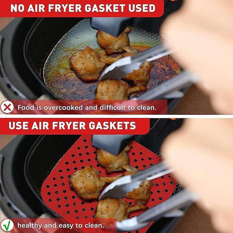 3pcs Fryer Basket Mats Non-stick Silicone Fryer Mats Reusable Fryer Accessories Kitchen 8.5inch