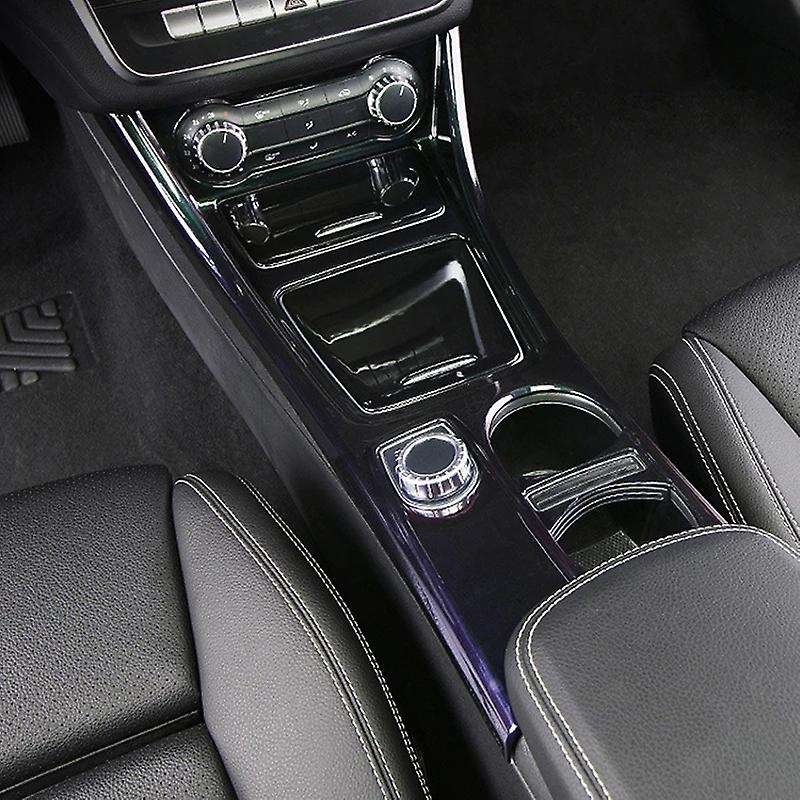 3Pcs Gloss Black Car Central Gear Shift Water Cup Holder Panel Cover Trim for CLA GLA A Class 2013-2