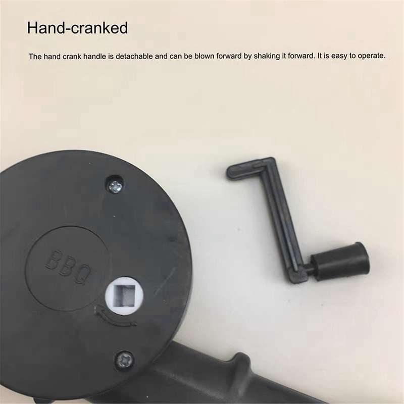 3pcs Hand BBQ Fan Outdoor BBQ Fan Air Blower for Barbecue Picnic Manual Crank Grill BBQ Fan Fire Bel