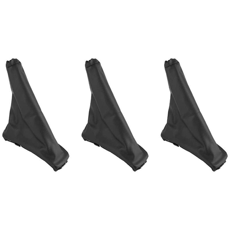 3pcs Handbrake Gaiter Cover Hand Brake Boot Black PU Leather for Spark 2011-2016
