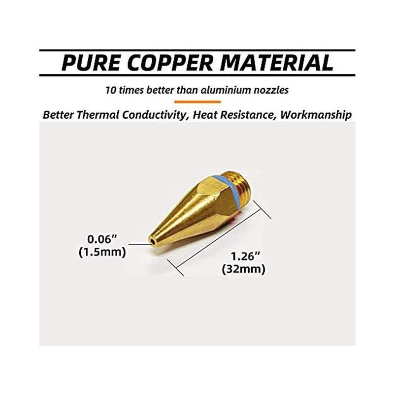 3pcs Hot Glue- Tips 7/16inches Thread Copper Nozzles for Hot Melting Glue- Bore Size 0.05inch 0.06i