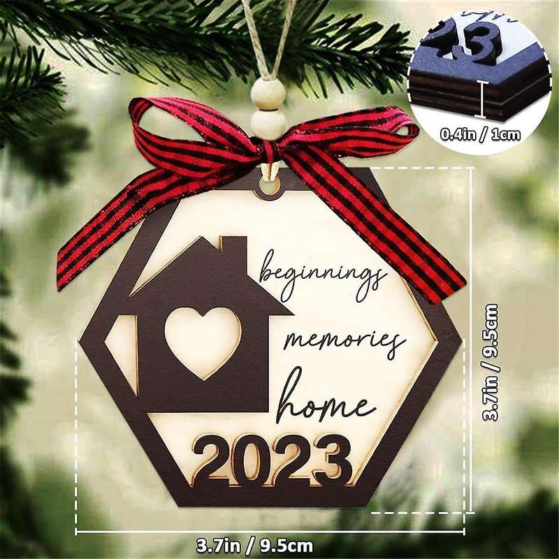 3Pcs Home Ornament 2023, House Warming Gifts Home, Home Gift First Christmas Home Ornament 2023