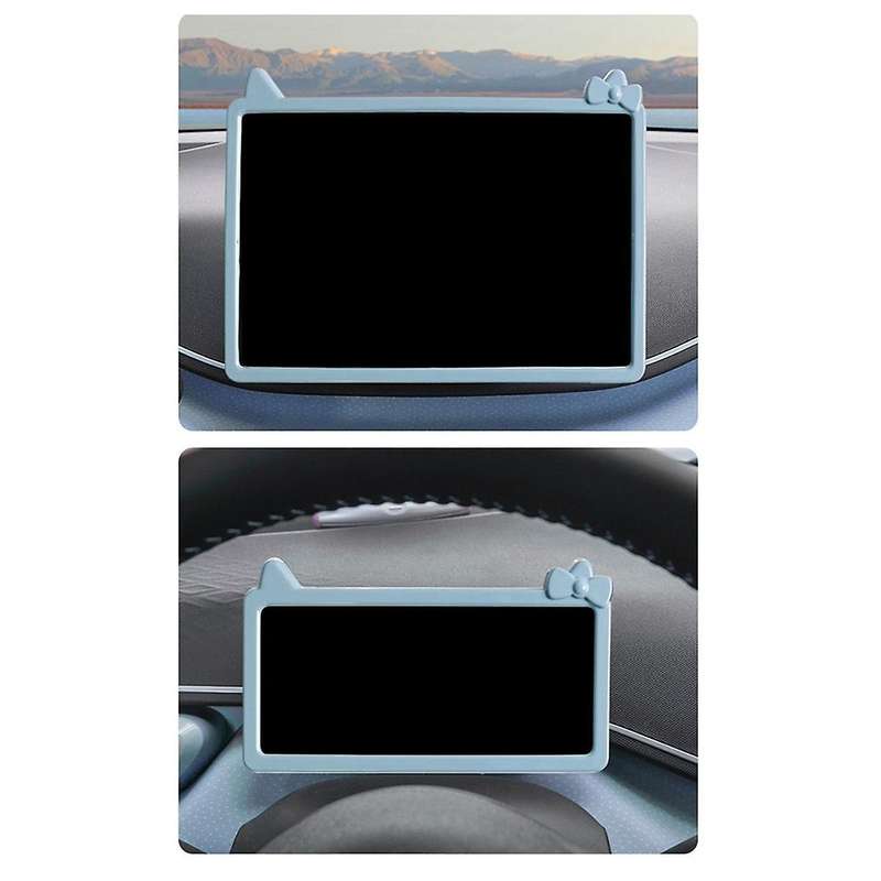 3PCS Light Blue Car Instrument + Navigation Screen + Interior Mirror Protective Frame for Dolphin Mi