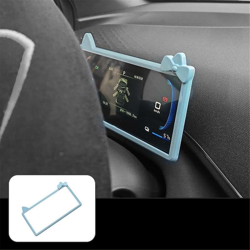 3PCS Light Blue Car Instrument + Navigation Screen + Interior Mirror Protective Frame for Dolphin Mi