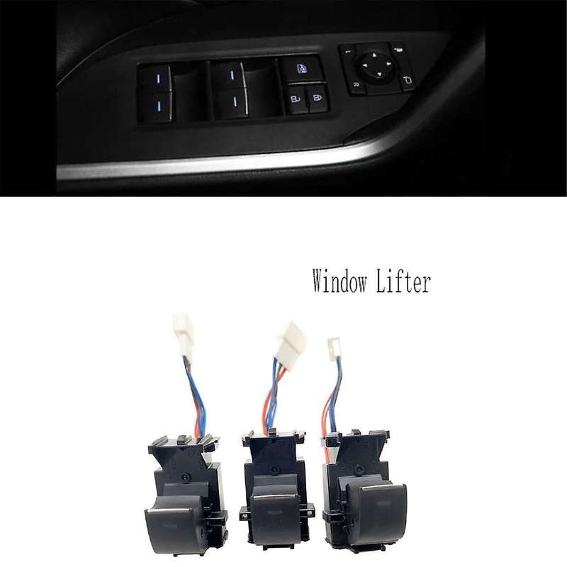 3Pcs Lighted LED Power Window Lifter Switch Button W/Cable for 4 2018-2023