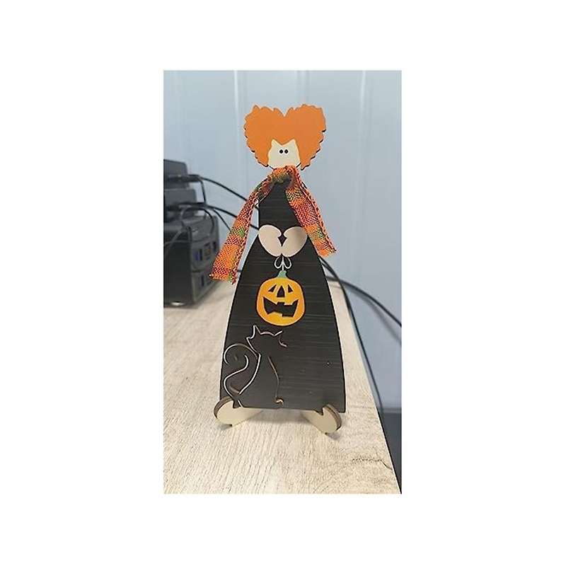 3PCS Mini 3D Halloween Wooden Signs with Stand 7.9 Inchx3.15 Inch Decorative Sign Tabletop Art Decor