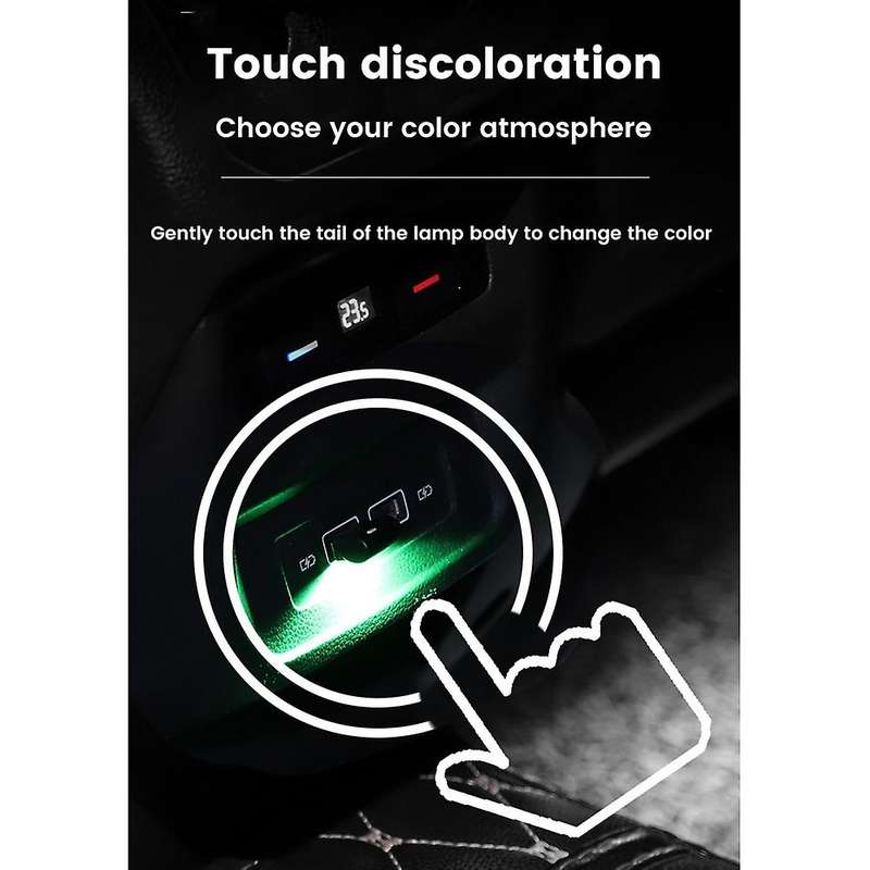 3Pcs Mini USB LED Car Light Auto Interior Atmosphere Light Decorative Lamp Emergency Lighting PC Aut
