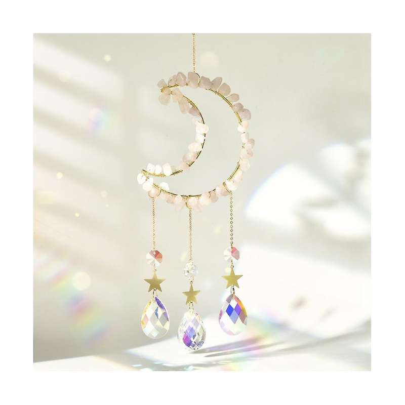 3pcs Natural Stone Collection Pendant Sun Catcher Hangable Wind Chime Garden Decoration Mother Gift