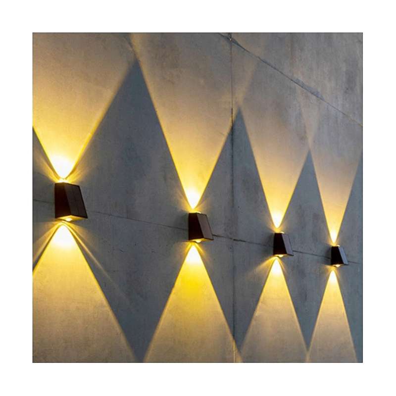 3pcs Outdoor Solar Wall Light Garden Villa Courtyard Porch Landscape Decorative Lamp Up Down Lumino