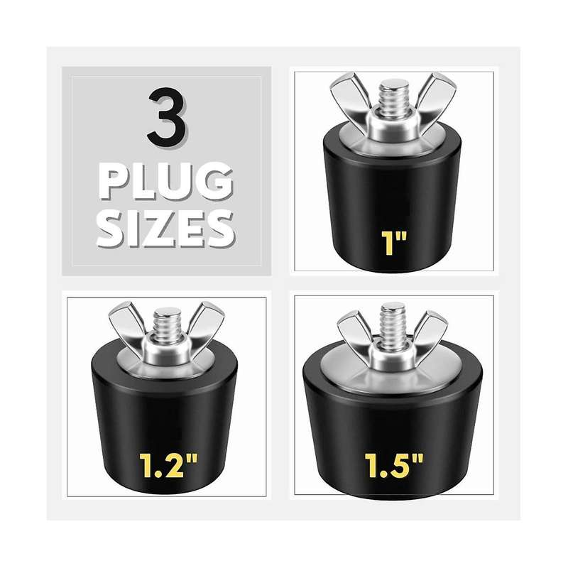 3pcs Pool Winterizing Plugs, 3 Sizes, 1inch, 1.25inch & 1.5inch, Swimming Pool Winter Expansion Plu