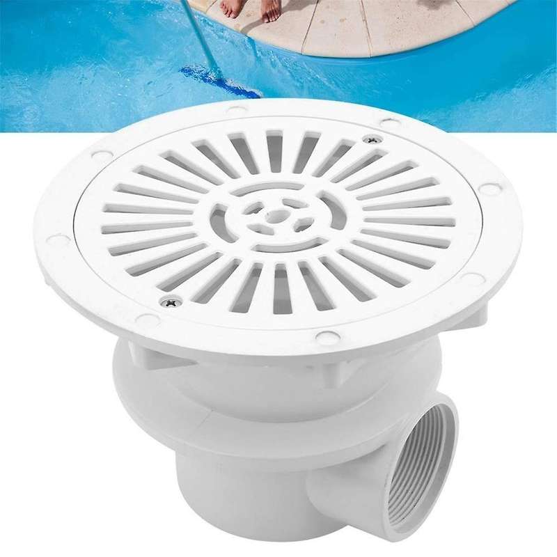 3pcs Pool Floor Drain, White Main Drain Water Inlet Draining Accessory for Swimming Pool