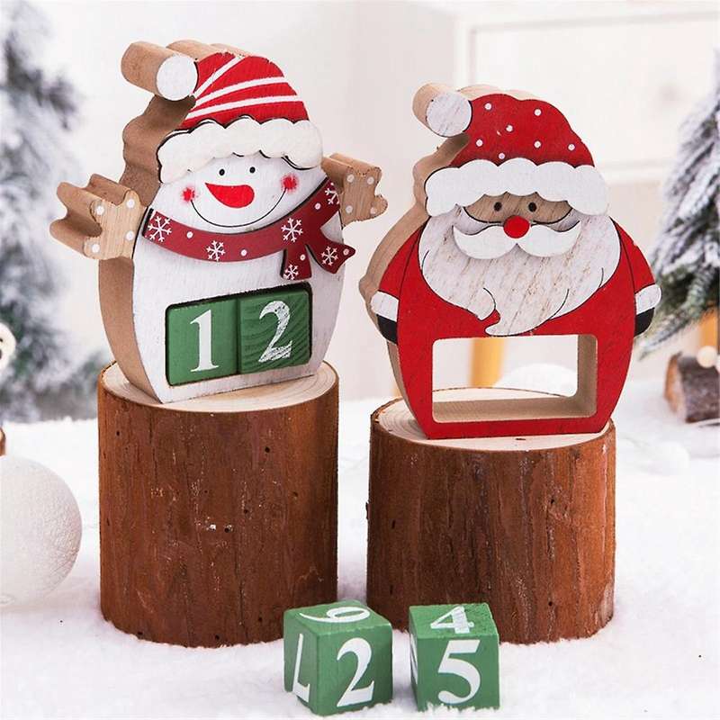 3pcs Perpetual Calendar Cube Christmas Countdown Block Desktop -decor Table Decor Ornament Decorate