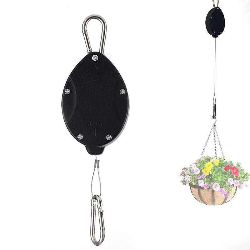 3PCS Plant Pulleys for Hanging Plants,Auto Raise and Pull Down,Heavy Duty Retractable Plant Hangers,