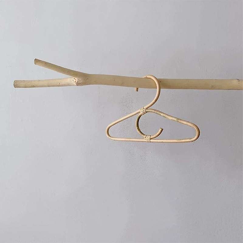 3pcs Rattan Clothes Hanger Style Kids Garments Organizer Rack Children Hanger Kids Room Decoration
