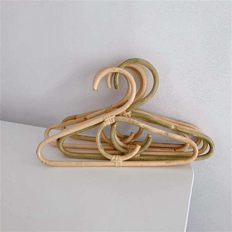 3pcs Rattan Clothes Hanger Style Kids Garments Organizer Rack Children Hanger Kids Room Decoration
