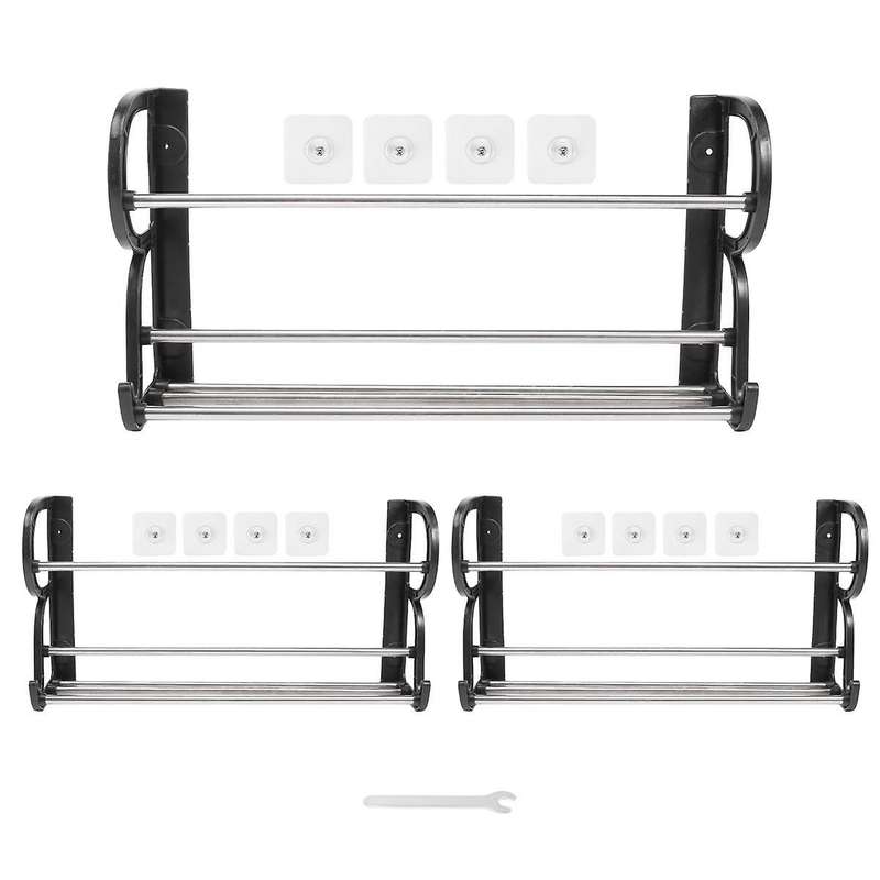 3pcs Rack 3pack/with Sticky Hanging Mounts, Holder Organizer Shelf ,door Shoe Hangers