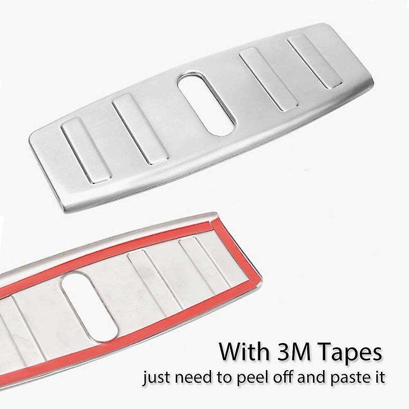 3Pcs Rear Trunk Bumper Frunk Bumper Protector Guard Stainless Steel Silver Alloy for