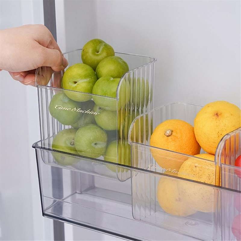 3pcs Refrigerator Drawer Plastic Clear Fridge Organizer Rack Holder Kitchen Fruit Food Storage Box K
