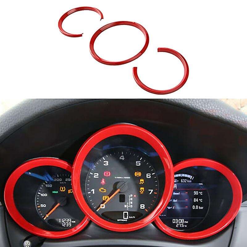 3Pcs Red Dashboard Decorative Ring Cover Trim for  2014-2020