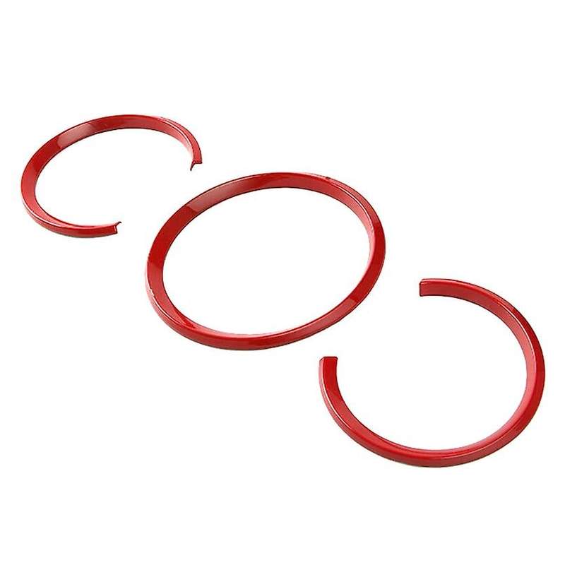3Pcs Red Dashboard Decorative Ring Cover Trim for  2014-2020
