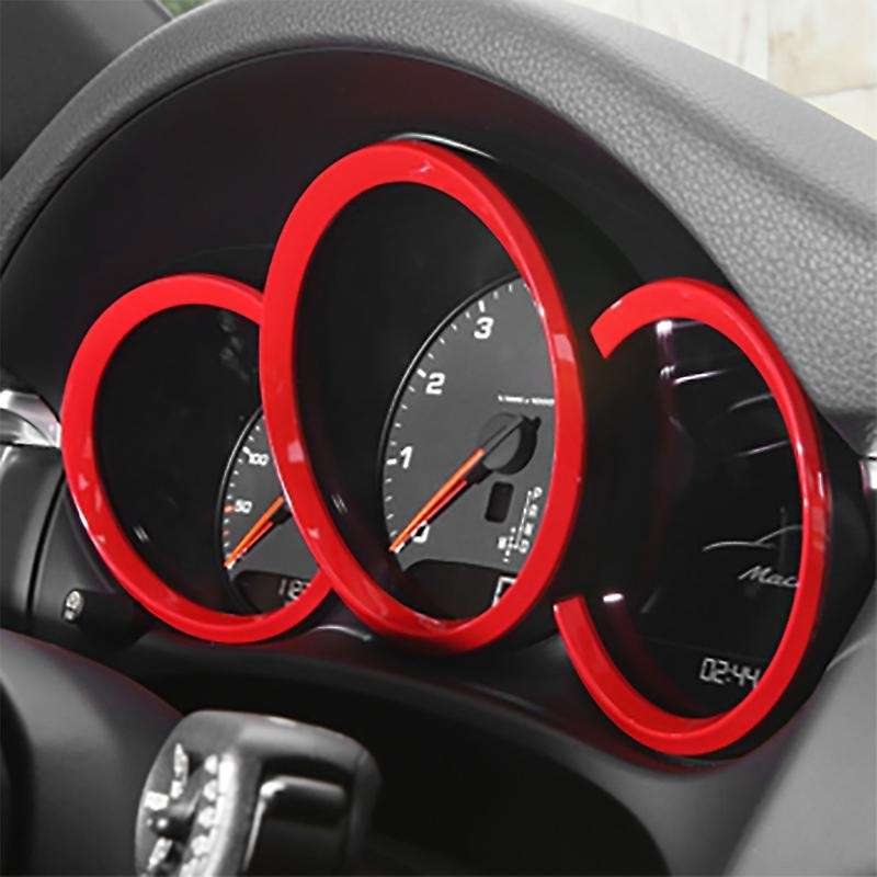 3Pcs Red Dashboard Decorative Ring Cover Trim for  2014-2020