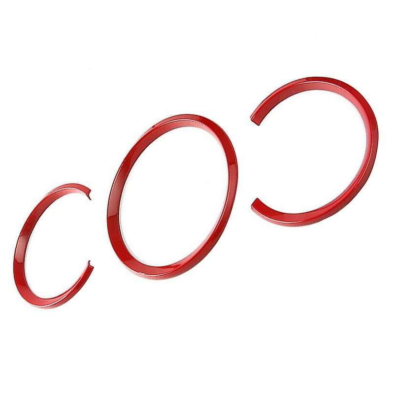 3Pcs Red Dashboard Decorative Ring Cover Trim for  2014-2020