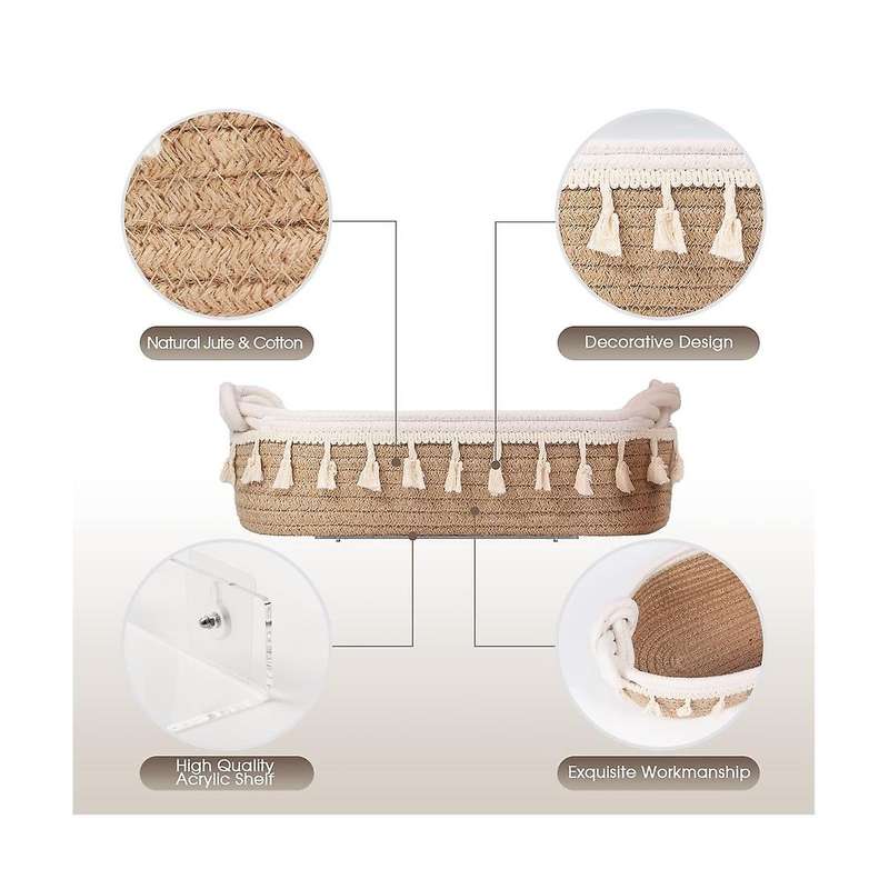 3pcs Rectangular Pet Baby Toy Cotton Rope Woven Storage Basket Cotton Rope Storage Basket Storage B