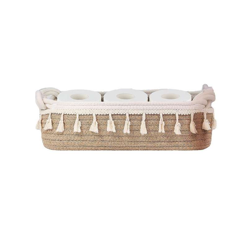3pcs Rectangular Pet Baby Toy Cotton Rope Woven Storage Basket Cotton Rope Storage Basket Storage B