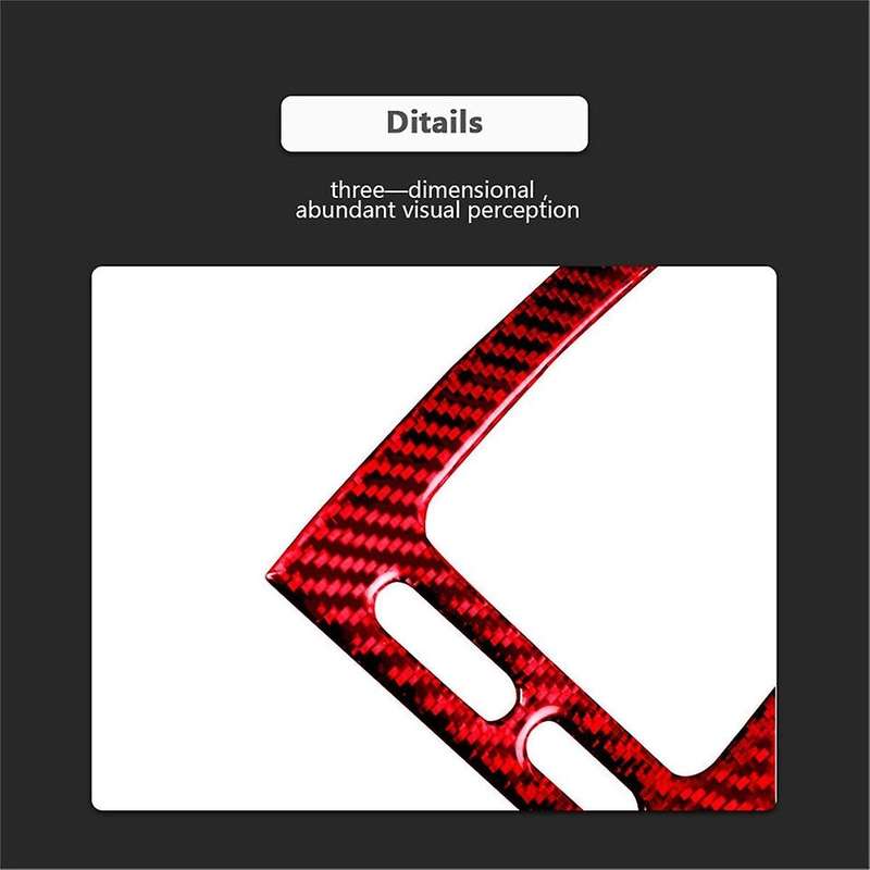 3pcs Red Carbon Fiber Driver Side Dashboard Cover Trim for 8th Gen